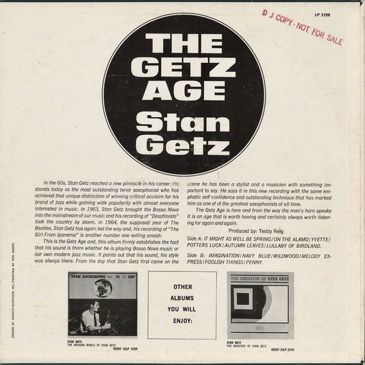 Stan Getz - The Getz Age (LP 2258) 1964 US Royal Roost|中古LP