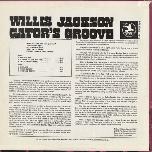 Willis Jackson – Gator's Groove (PRT 7648) LP 1970s US Prestige | 中古LP