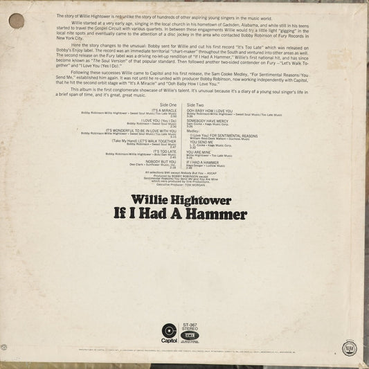 Willie Hightower - If I Had A Hammer (ST-367) 1969 US Capitol|中古LP