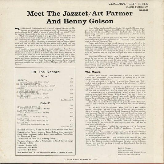 Art Farmer / Benny Golson – Meet The Jazztet (MJ-1001) 1975 JPN Cadet|中古LP