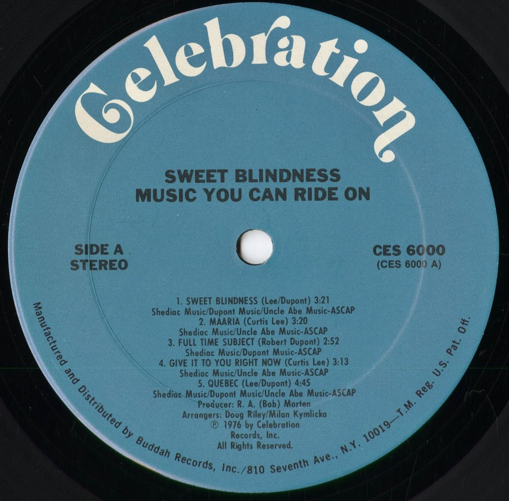 Sweet Blindness - Music You Can Ride On (CES 6000) 1976 US Celebration|中古LP
