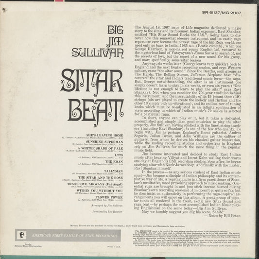 Big Jim Sullivan - Sitar Beat (SR-61137) LP 1968 US Mercury|中古LP