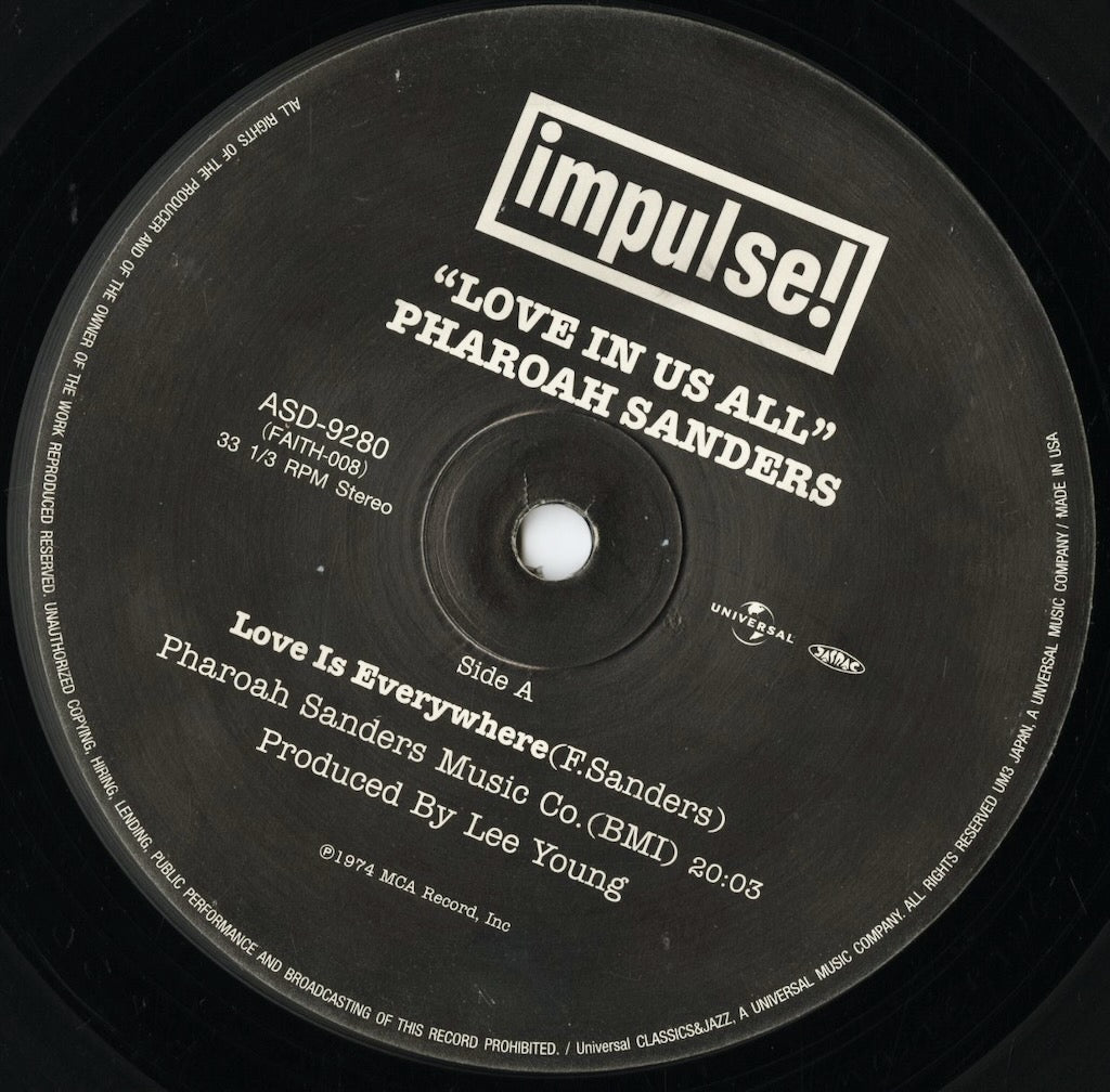 Pharoah Sanders / ファラオ・サンダース / Love In Us All (ASD-9280) 2005 JPN Reissue
