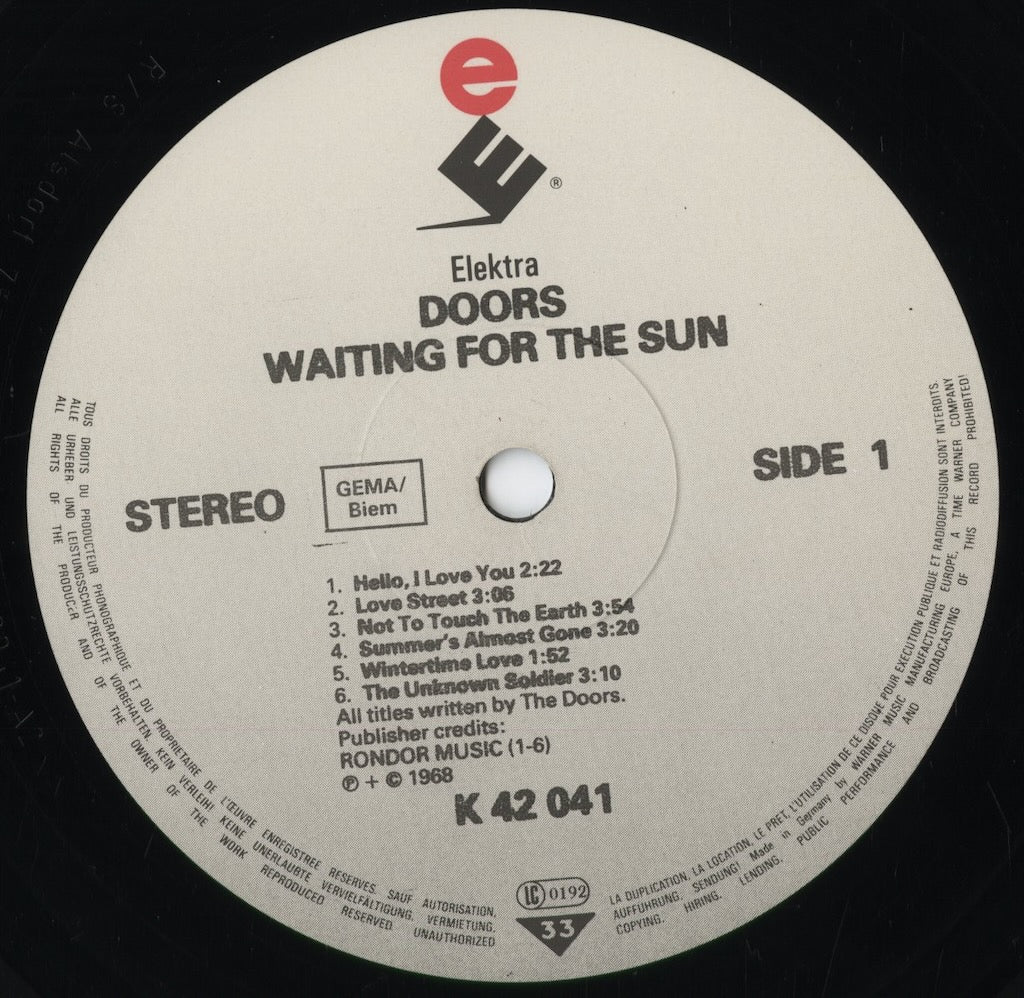 The Doors - Waiting For The Sun (K 42 041) 1983 GER Elektra|中古LP