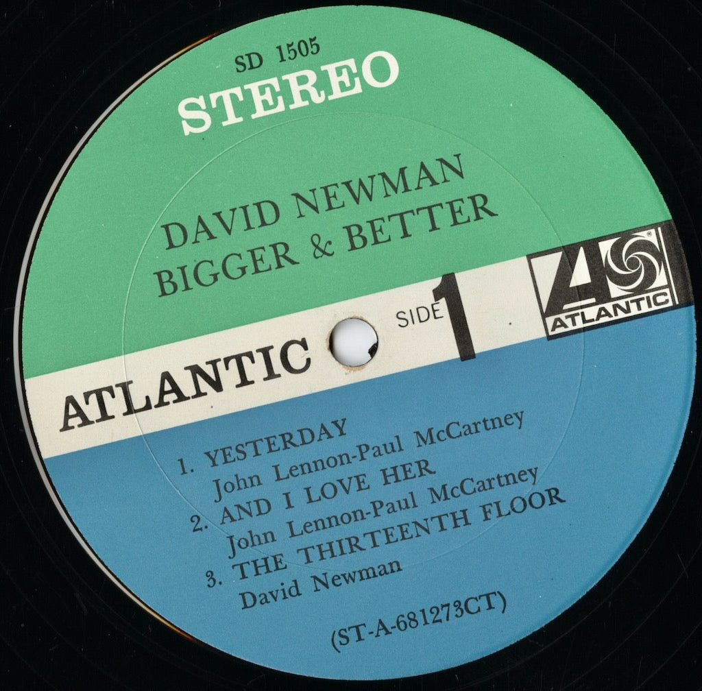 David Newman - Bigger & Better (SD 1505) LP 1968 US Atlantic|中古LP