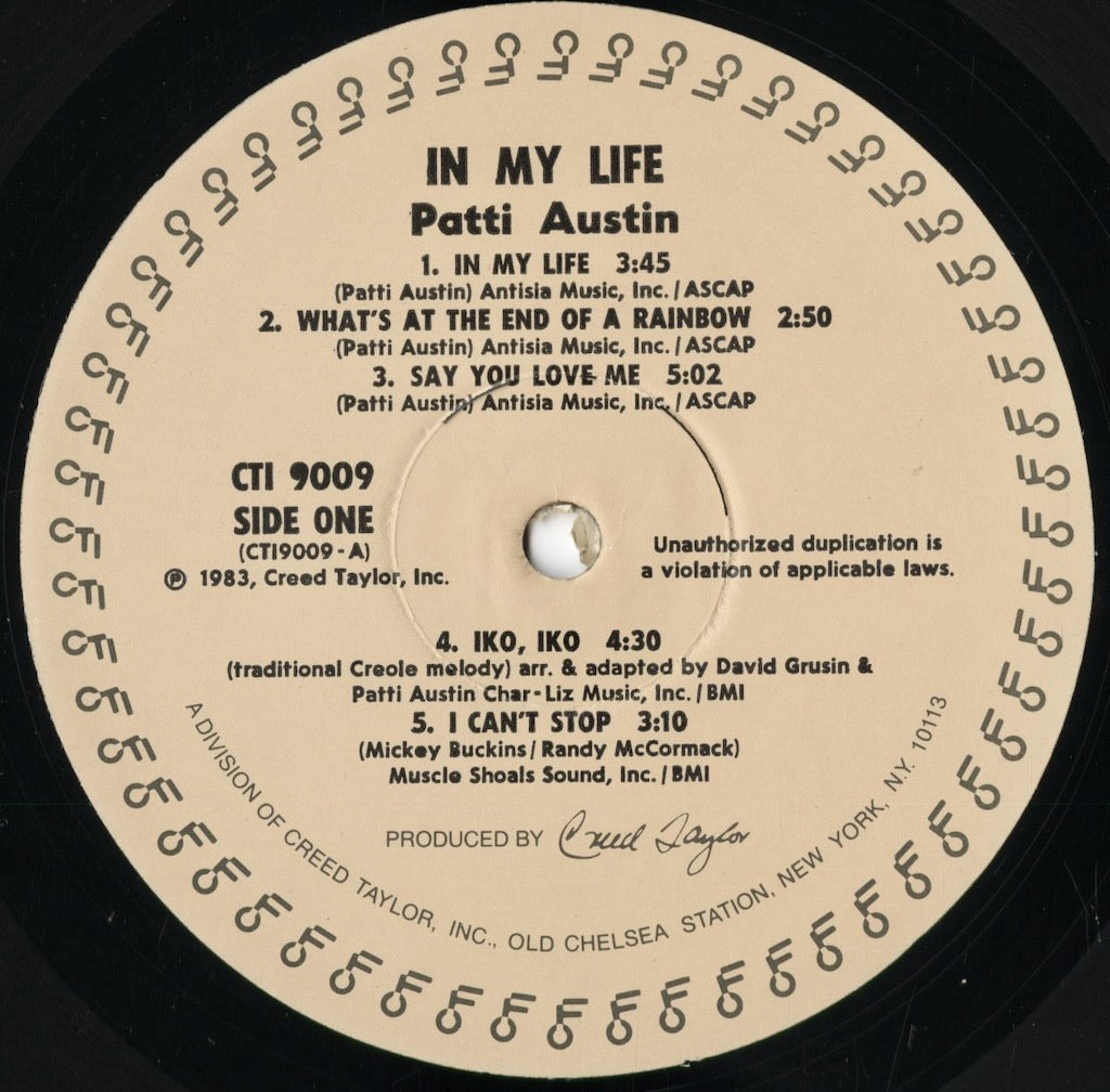 Patti Austin - In My Life (CTI 9009) 1983 US CTI|中古LP