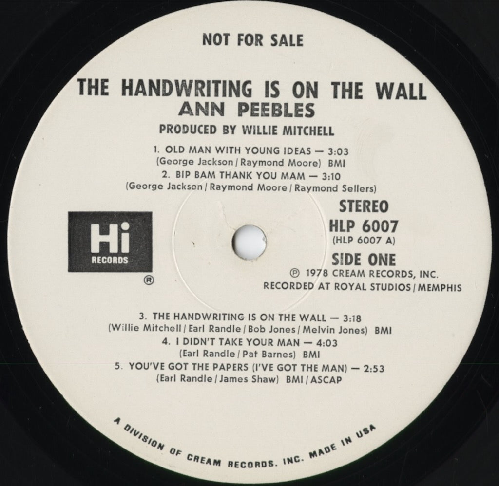 Ann Peebles - The Handwriting Is On The Wall (HLP 6007) 1978 US Hi|中古LP
