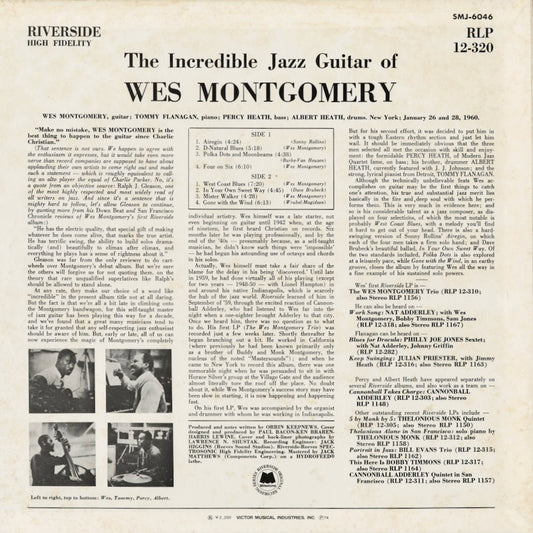 Wes Montgomery - The Incredible Jazz Guitar Of Wes Montgomery (SMJ-6046) 1974 JPN Milestone - Victor|中古LP