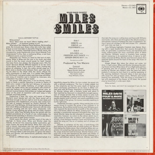 Miles Davis - Miles Smiles - STEREO (CS 9401) LP 1967 US Columbia|中古LP