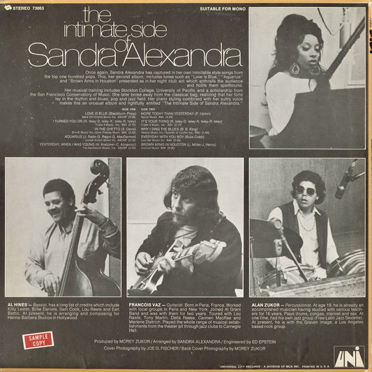 Sandra Alexandra - The Intimate Side Of Sandra Alexandra (73063) 1969 US UNI|中古LP