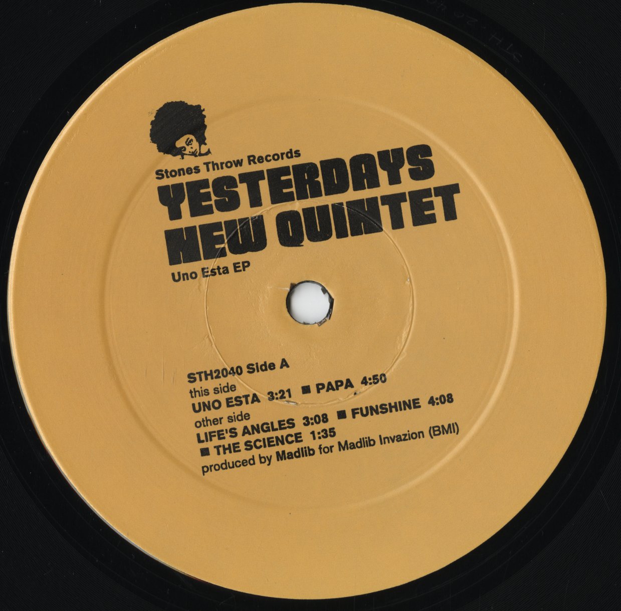 Yesterdays New Quintet - Uno Esta EP (STH2040) 12inch 2001 US Stones Throw|中古12インチ