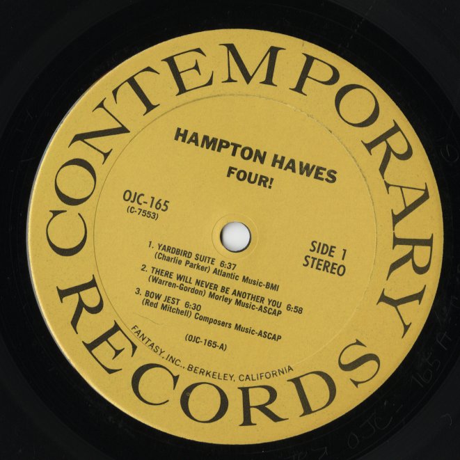 Hampton Hawes / ハンプトン・ホウズ / Four! (OJC-165)
