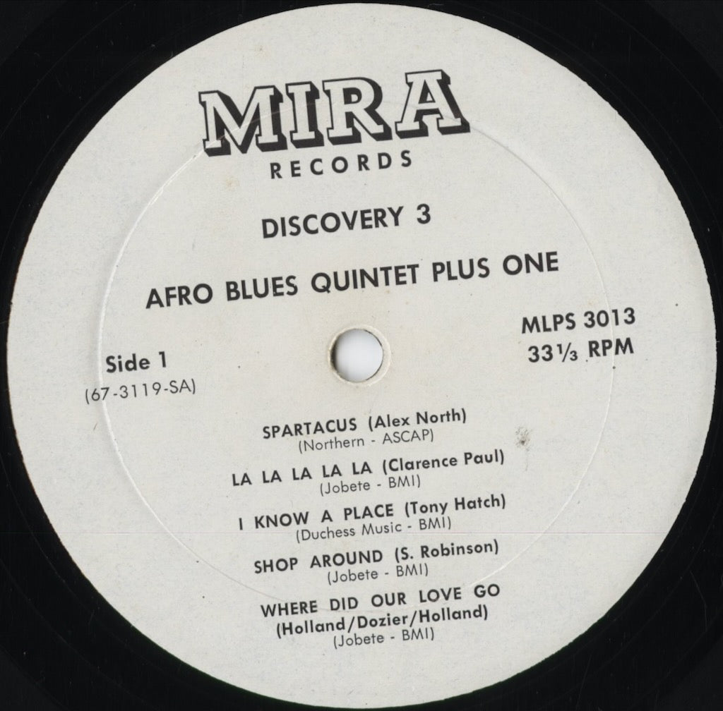 The Afro Blues Quintet Plus 1 - Discovery 3 (MLPS 3013) 1967 US Mira|中古LP