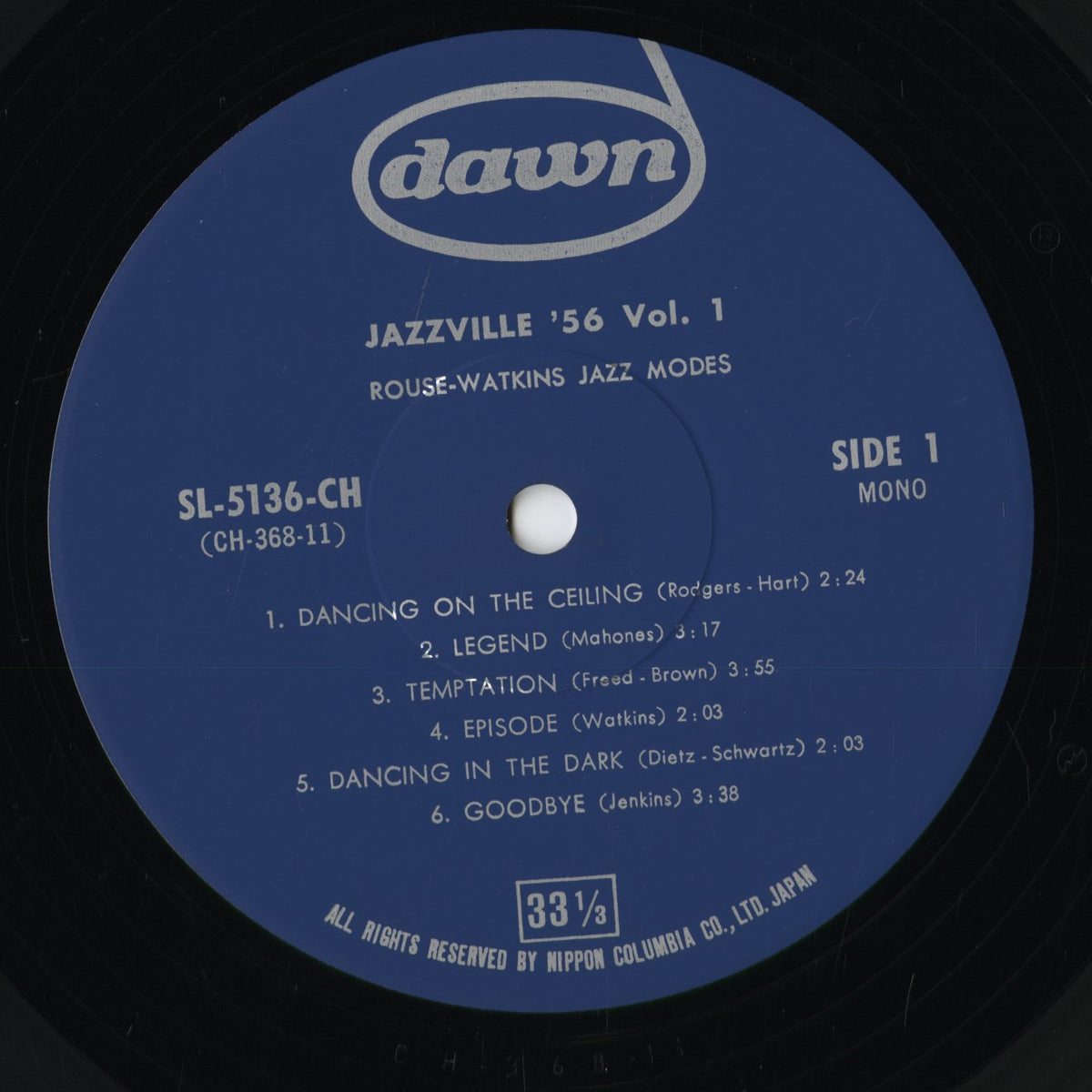 Rouse-Watkins Jazz Modes / Gene Quill-Dick Sherman Quintet - Jazzville '56 Vol. 1 (SL-5136-CH) 1975 JPN Dawn|中古LP