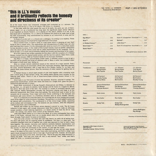 J.J. Johnson - The Total J.J. Johnson (RGP-1169) 1976 JPN RCA Victor|中古LP