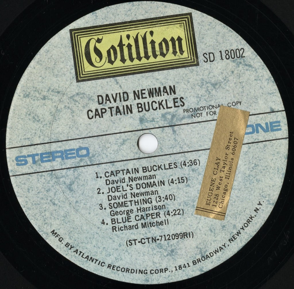 David Newman - Captain Buckles (SD 18002) LP 1971 US Cotillion|中古LP