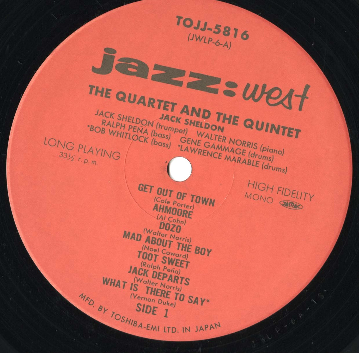 Jack Sheldon / ジャック・シェルドン / The Quartet & The Quintet (TOJJ-5816)