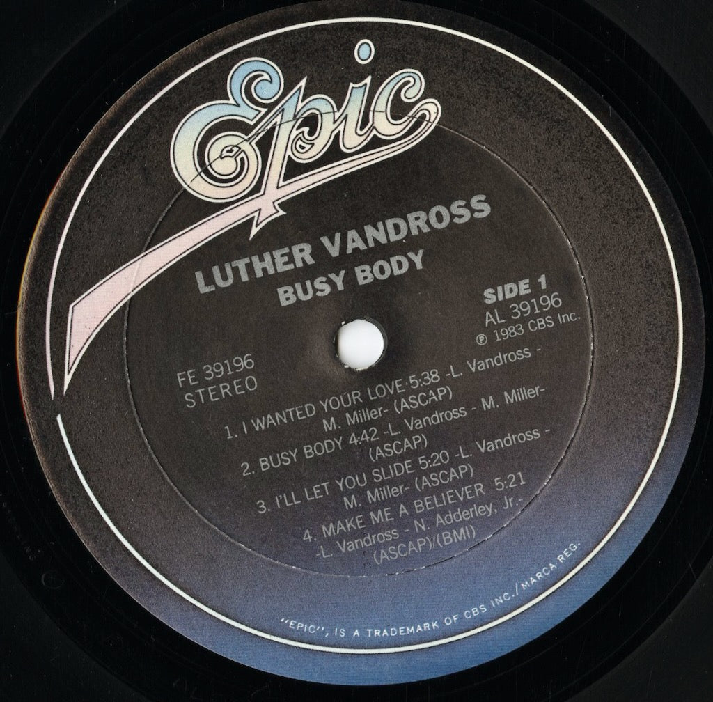 Luther Vandross – Busy Body (FE 39196) LP 1983 US Epic|中古LP