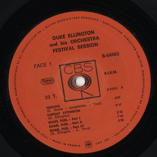 Duke Ellington And His Orchestra / Festival Session (S 64063) LP 1970 FRA CBS | 中古LP