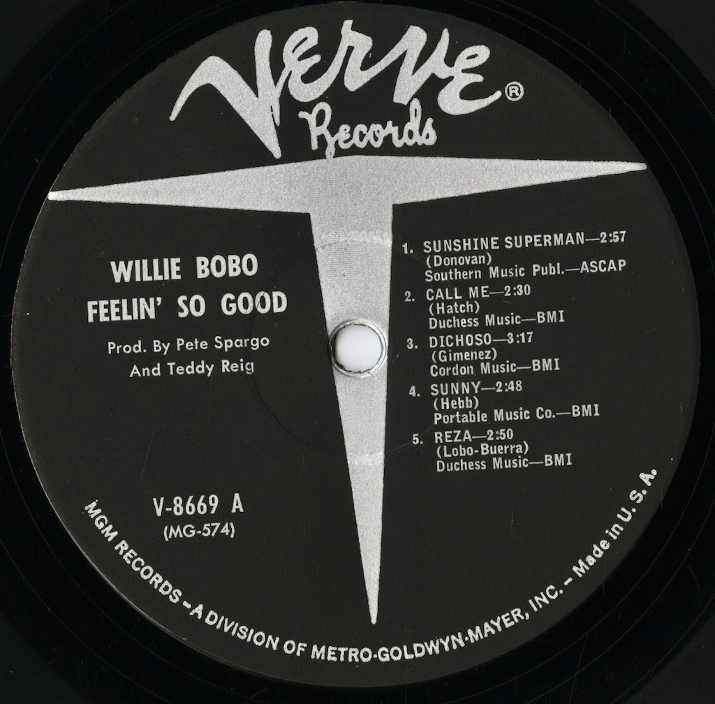Willie Bobo - Feelin' So Good (V-8669) 1966 US Verve|中古LP