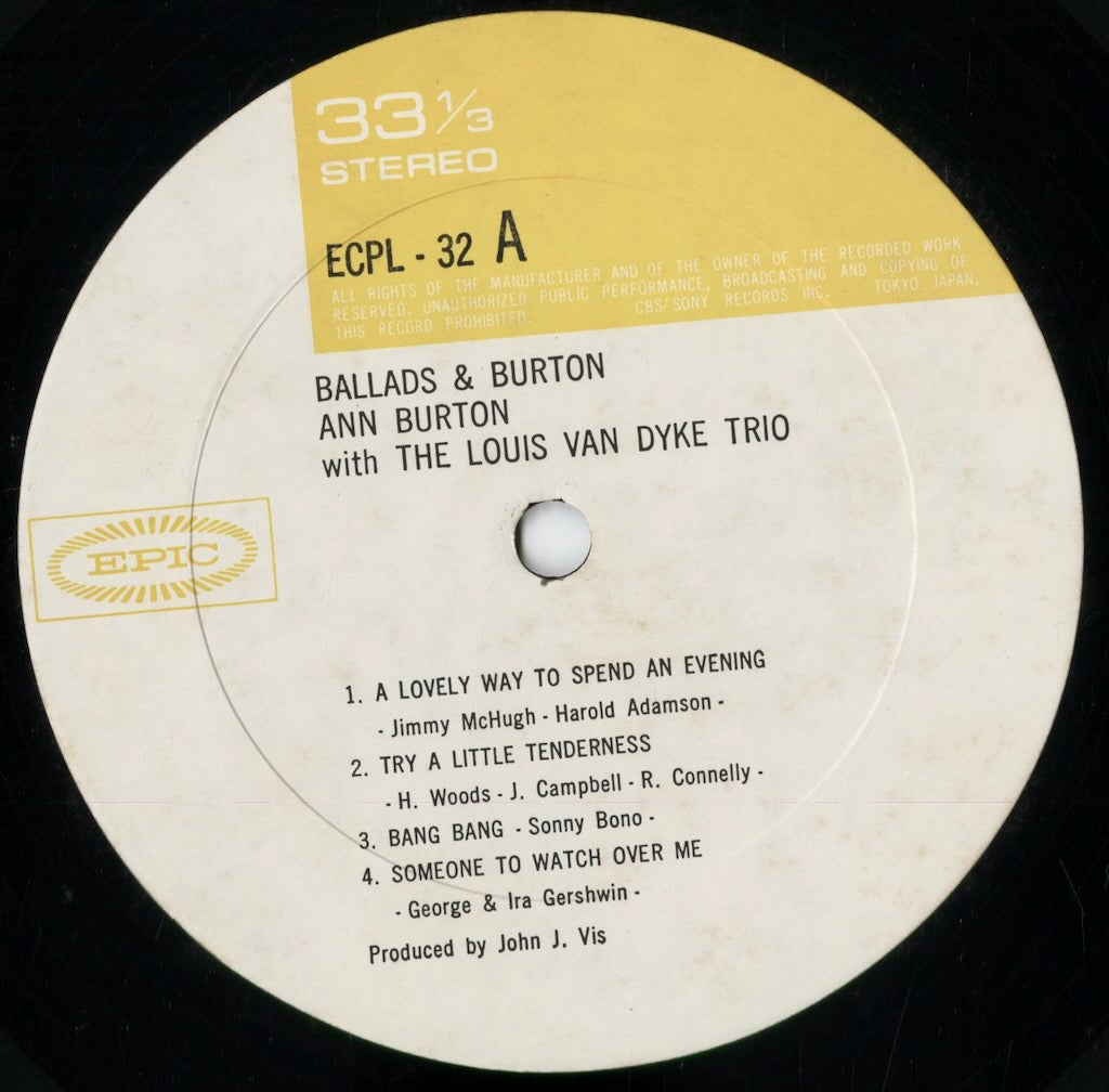 Ann Burton - Ballads & Burton (ECPL-32) 1972 JPN Epic|中古LP