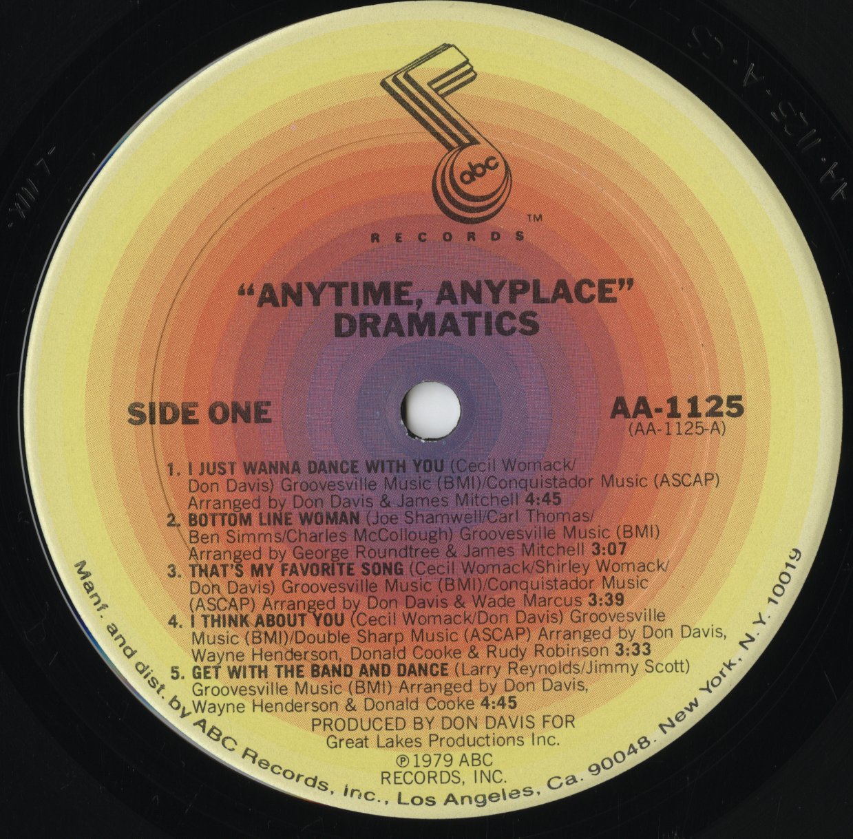 Dramatics - Any Time Any Place (AA-1125) LP 1979 US ABC|中古LP