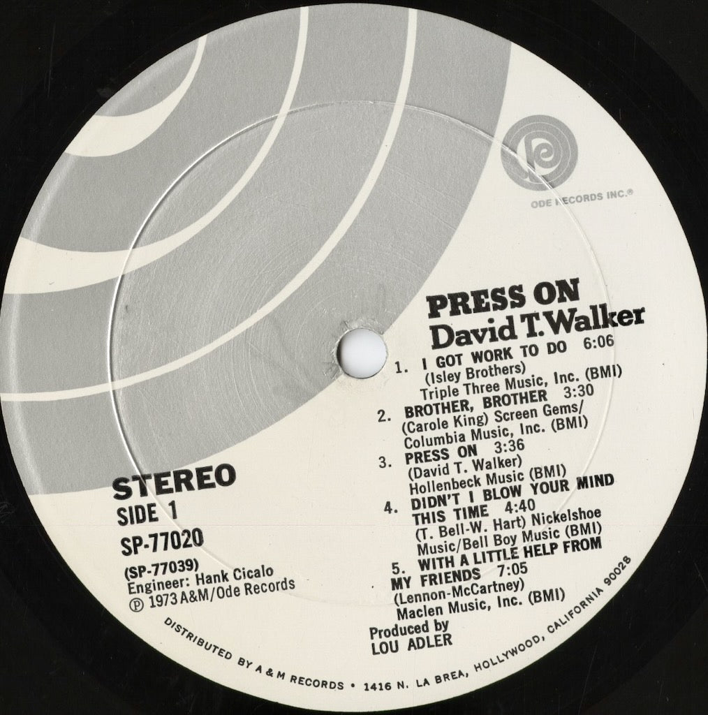 David T. Walker - Press On (SP-77020) 1973 US Ode|中古LP