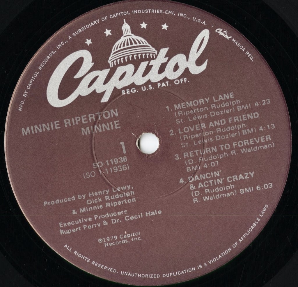 Minnie Riperton – Minnie (SO-11936) 1979 US Capitol|中古LP
