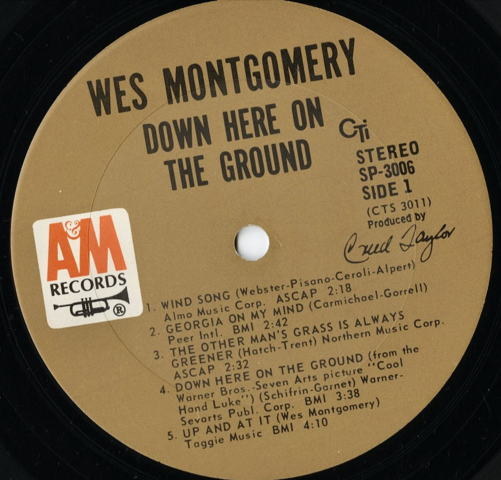 Wes Montgomery - Down Here On The Ground (SP-3006) LP 1968 US A&M|中古LP