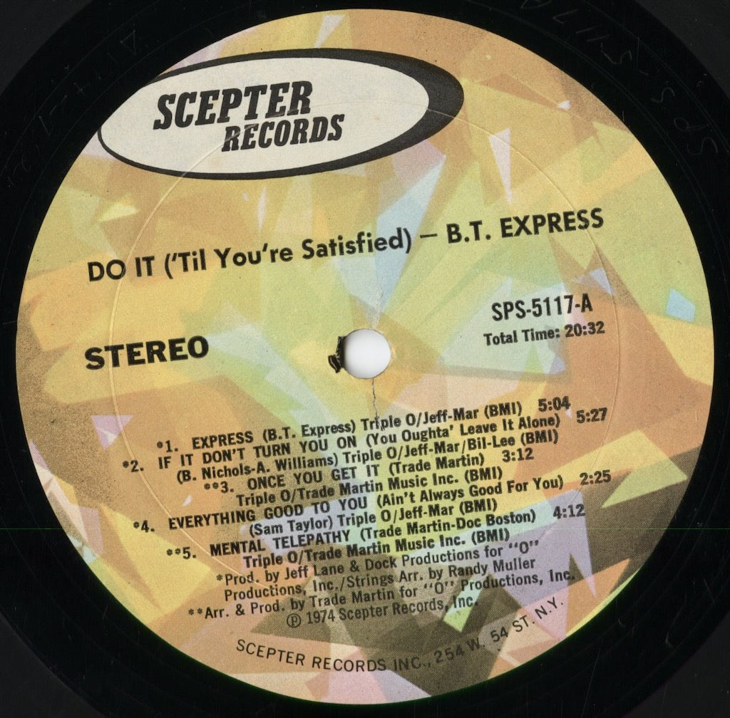 B.T. Express - Do It (SPS-5117) 1974 US Scepter|中古LP