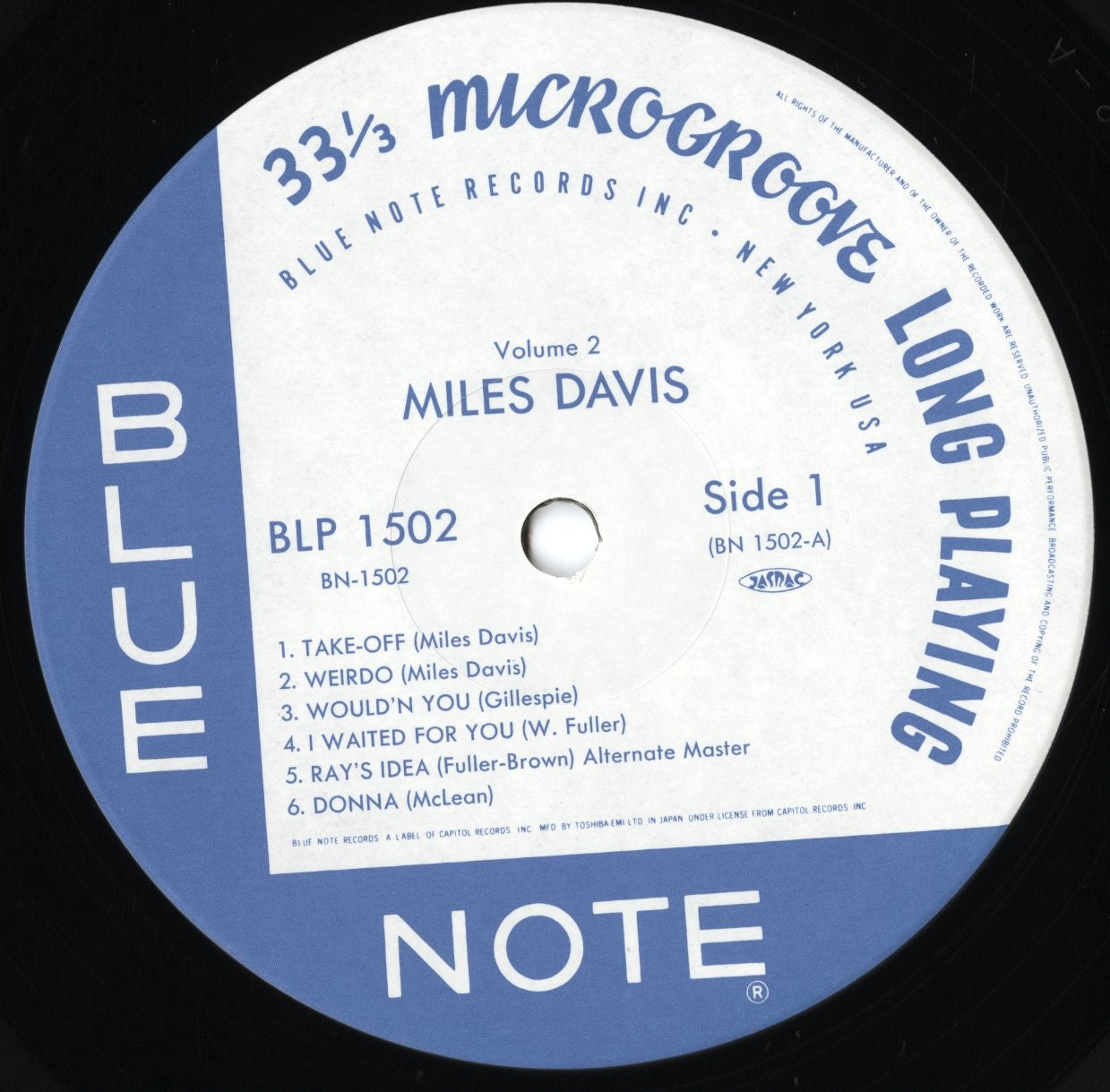 Miles Davis - Volume 2 (BN 1502) LP 1994 JPN Blue Note|中古LP