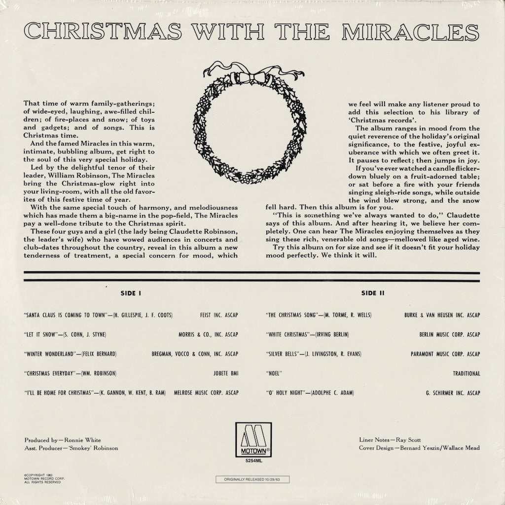 The Miracles - Christmas With The Miracles (5254ML) LP US Motown|中古LP