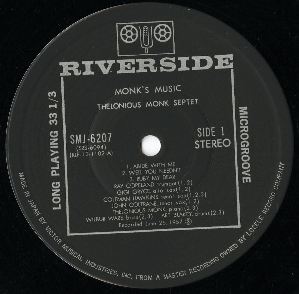 Thelonious Monk - Monk's Music (SMJ-6207) 1977 JPN Riverside|中古LP