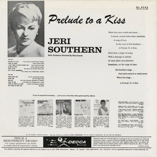 Jeri Southern - A Prelude To A Kiss (MVJJ-30053) LP 1995 JPN Decca