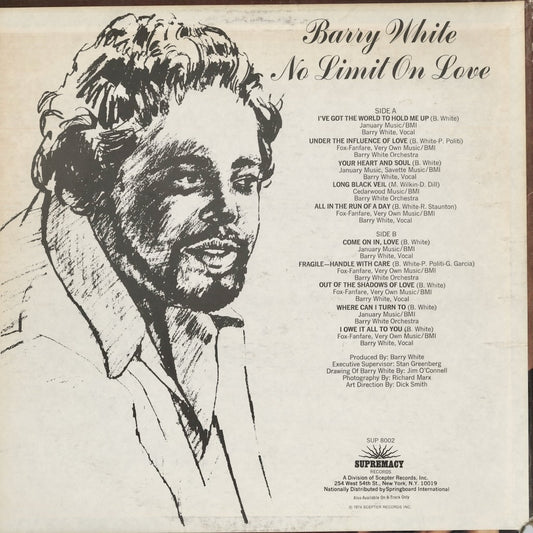 Barry White - No Limit On Love (SUP 8002) LP 1974 US Supremacy|中古LP