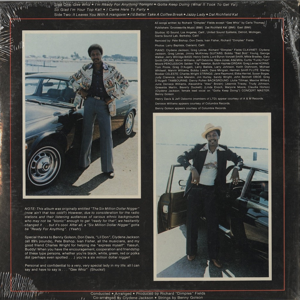 Richard "Dimples" Fields / Ready For Anything (Dat Richfield Kat DRK 3-21-41|1977) 未開封シールド