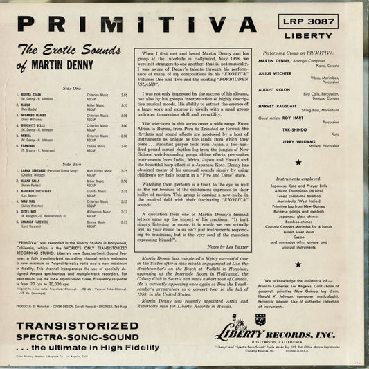 Martin Denny - Primitiva (LRP 3087) 1958 US Liberty MONO|中古LP