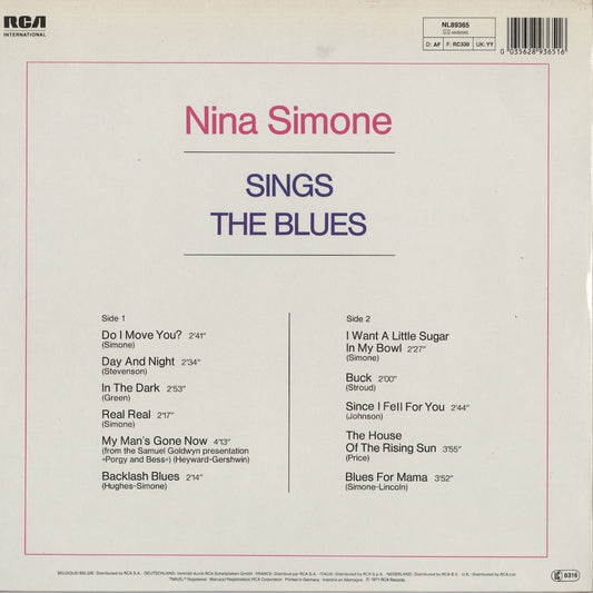 Nina Simone - Sings The Blues (NL89365) 1980's GER RCA International|中古LP
