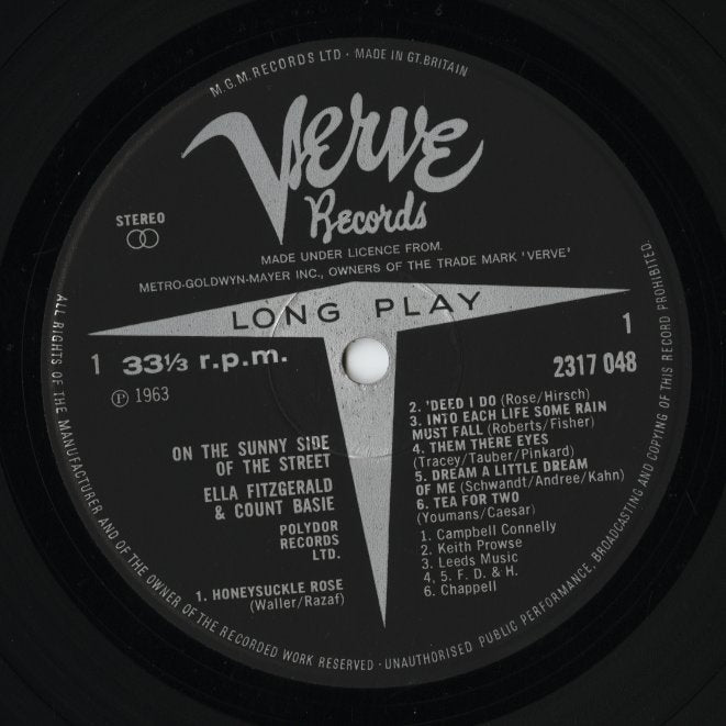 Ella Fitzgerald & Count Basie / エラ・フィッツジェラルド カウント・ベイシー / On The Sunny Side Of The Street (2317 048)