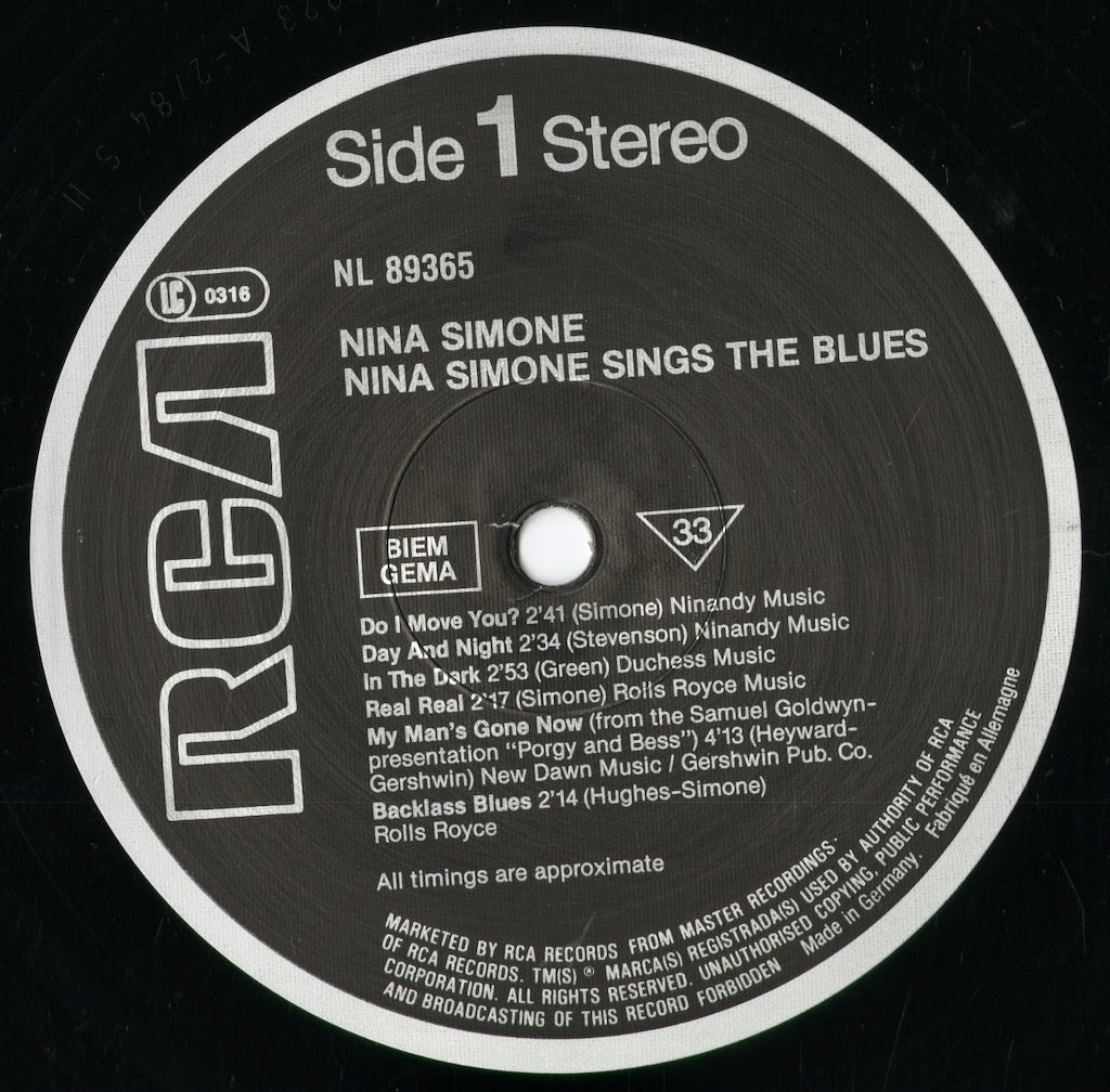 Nina Simone - Sings The Blues (NL89365) 1980's GER RCA International|中古LP