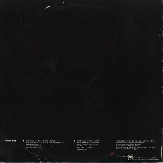 The Police - Ghost In The Machine (SP-3730) LP 1981 US A&M|中古LP