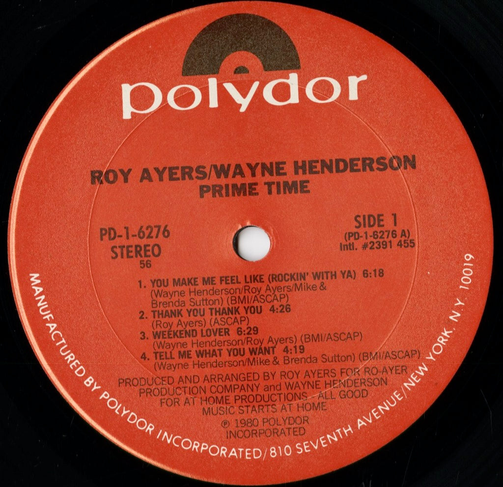 Roy Ayers, Wayne Henderson - Prime Time (PD-1-6276) 1980 US Polydor|中古LP