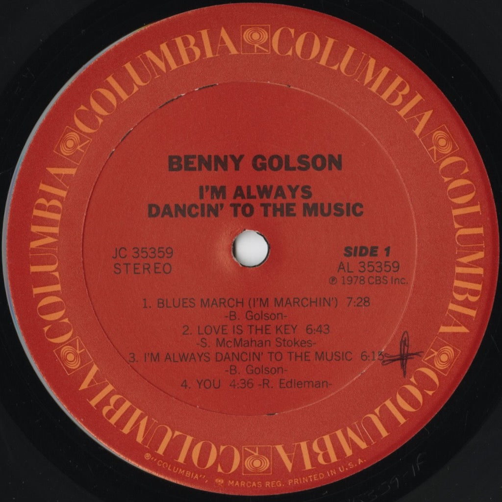Benny Golson – I'm Always Dancin' To The Music (JC 35359) LP 1978 US Columbia | 中古LP
