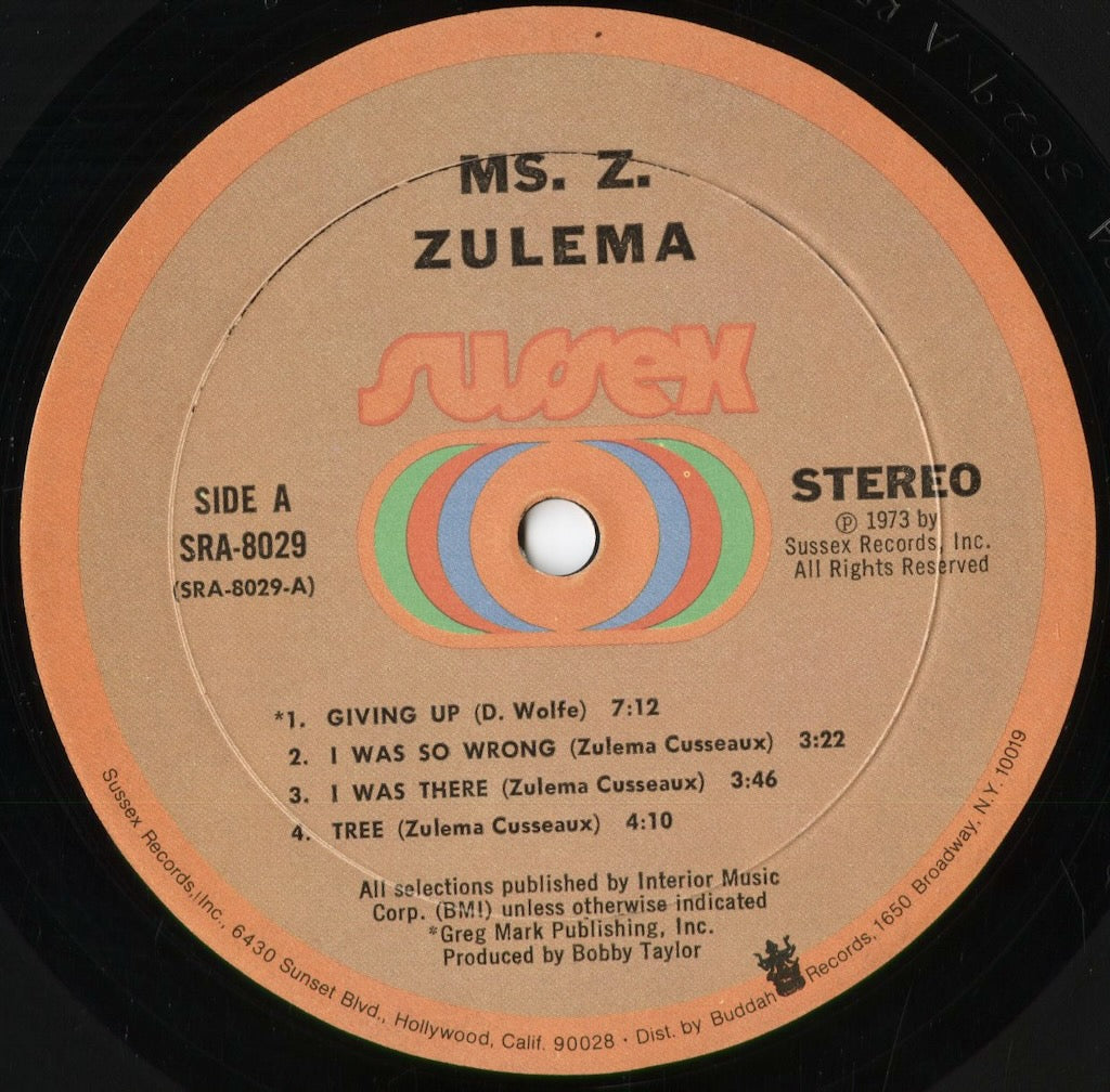 Zulema - Ms. Z. (SRA-8029) 1973 US Sussex|中古LP