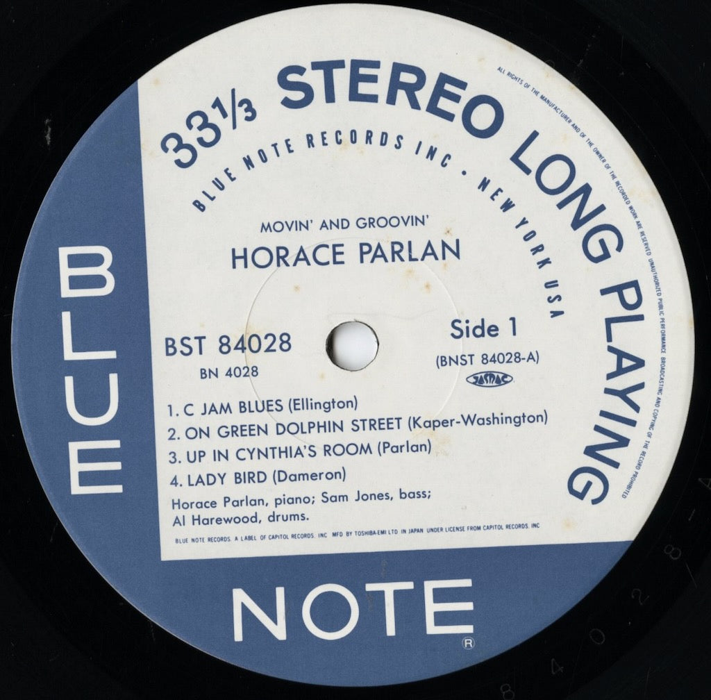 Horace Parlan - Movin' & Groovin' (BN 4028) LP 1990 JPN Blue Note|中古LP
