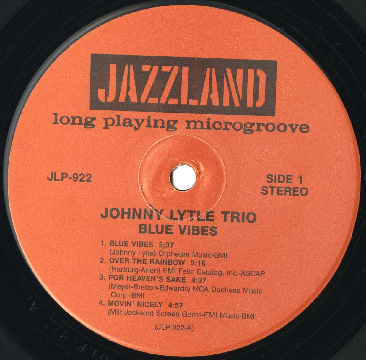 Johnny Lytle - Blue Vibes (JLP-922) LP 1980's US Jazzland - Fantasy|中古LP
