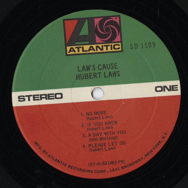Hubert Laws - Laws' Cause (SD 1509) LP 1969 US Atlantic|中古LP