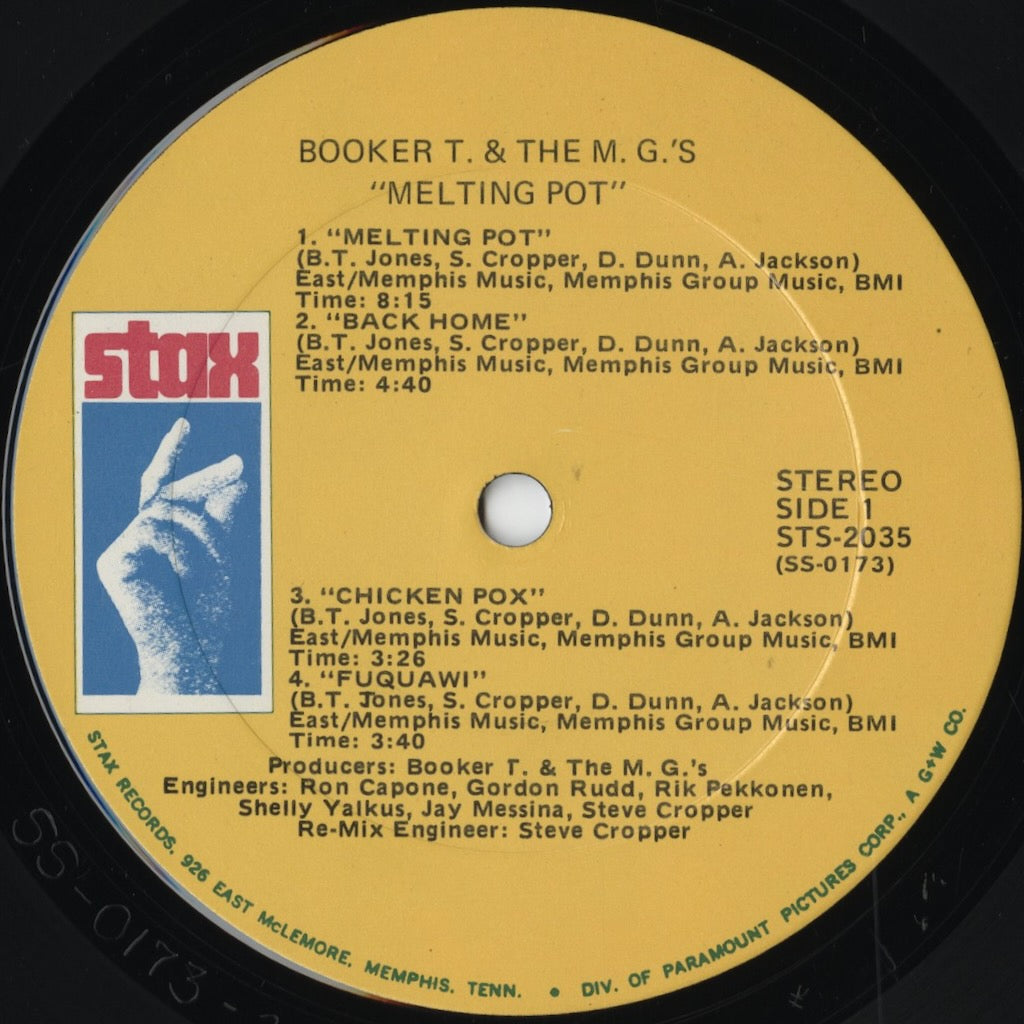Booker T. & The M.G.'s – Melting Pot (STS-2035) LP 1970 US Stax | 中古LP