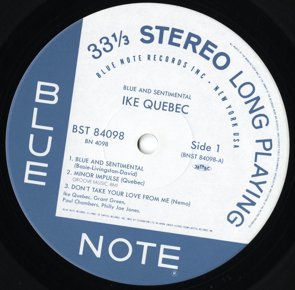 Ike Quebec / アイク・ケベック / Blue & Sentimental (BN 4098)