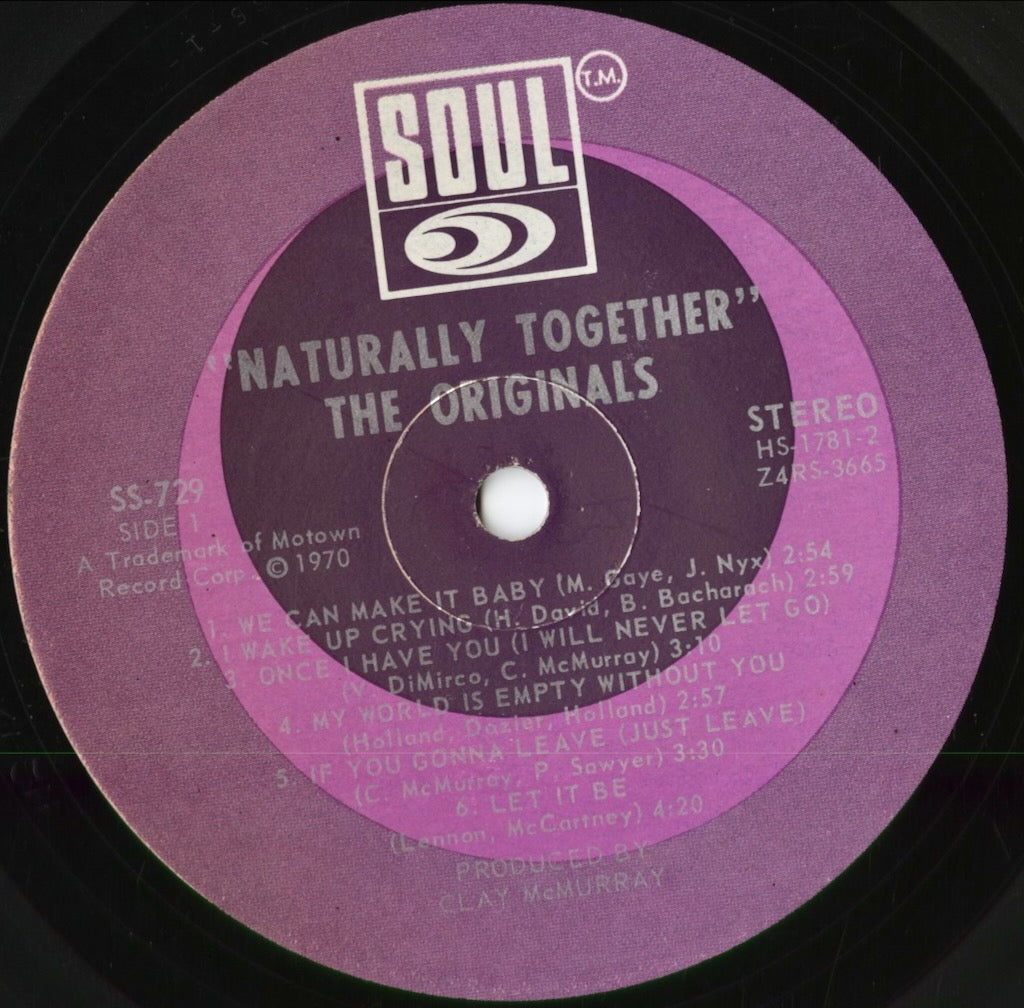 The Originals - Naturally Together (SS-729) 1970 US SOUL|中古LP